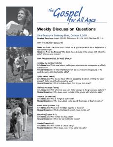 Gospel Weekly Sheet